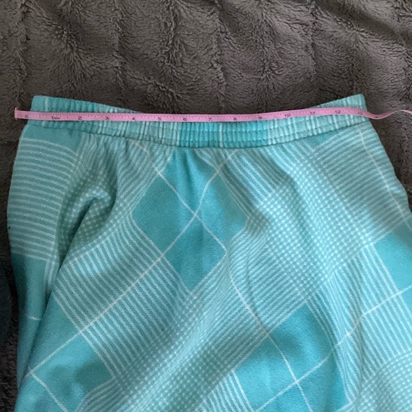 Vintage 1960s / 1970s wool skirt teal blue and cream size medium - Picture 3 of 6